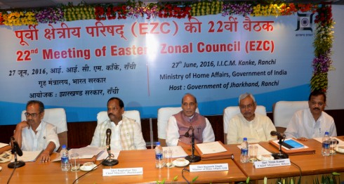 *Picture shows Union Home Minister Raj Nath Singh addressing Eastern Zonal Council Meeting  